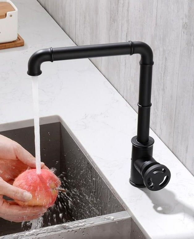 Matte black modern Retro Brass Kitchen Faucet