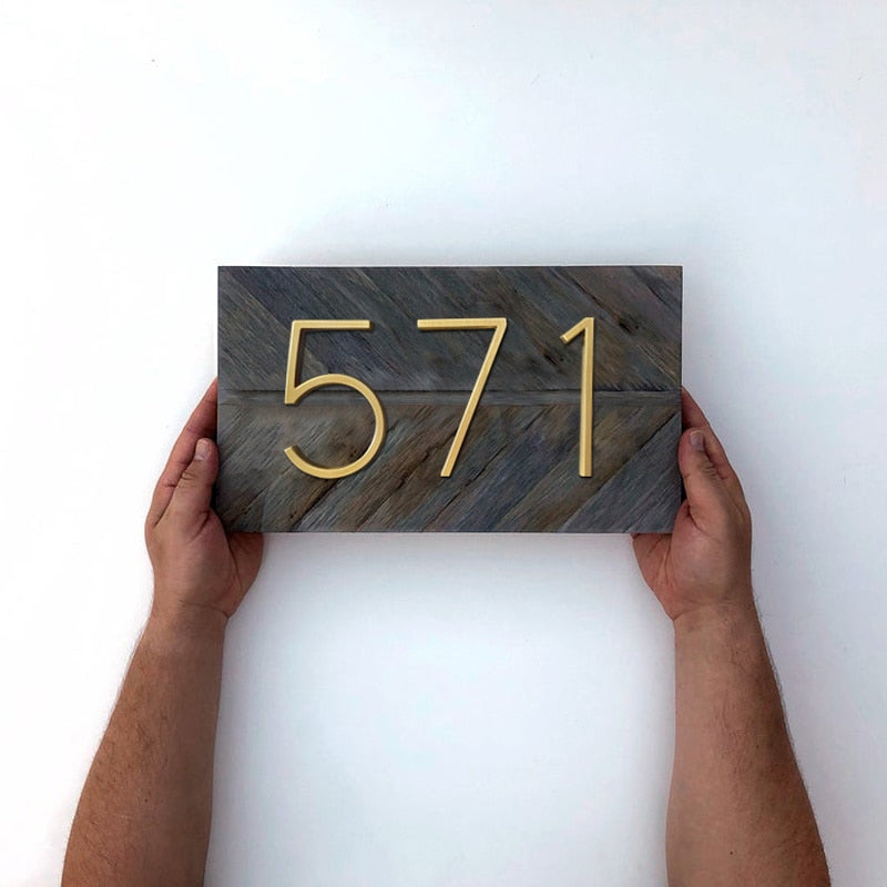 Numéros de maison modernes dorés