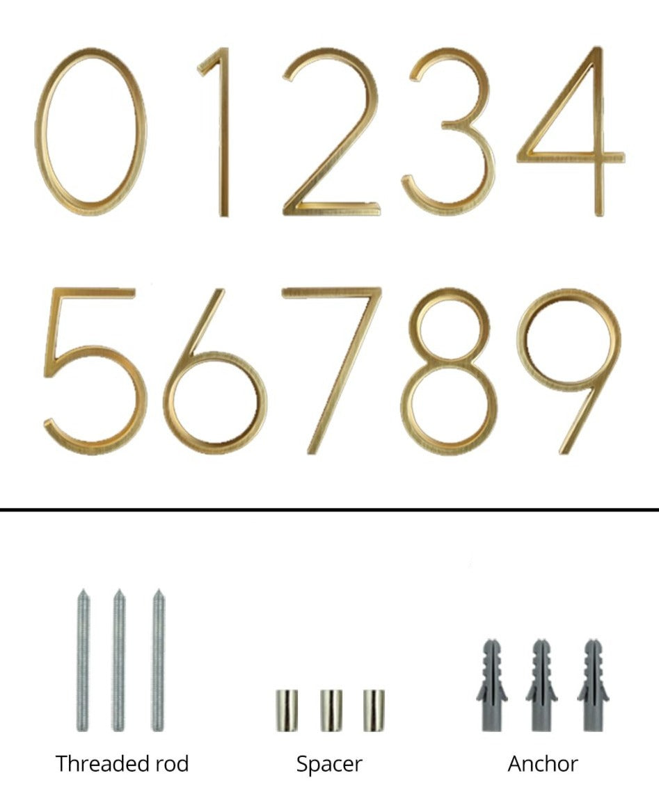 Numéros de maison modernes dorés