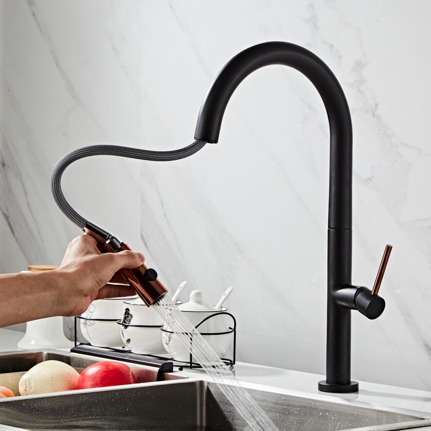 Pull out Rose Retractable Kitchen Faucet