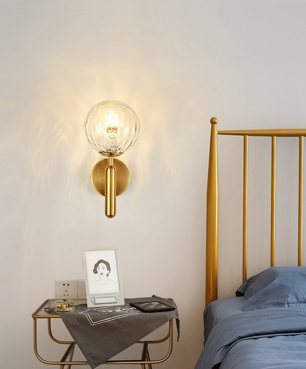 Gold Modern Glass Globe Wall Light