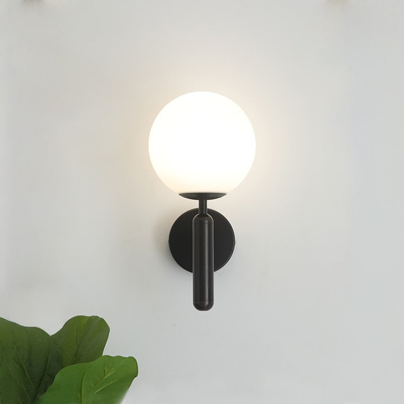 Modern Glass Globe Wall Sconce