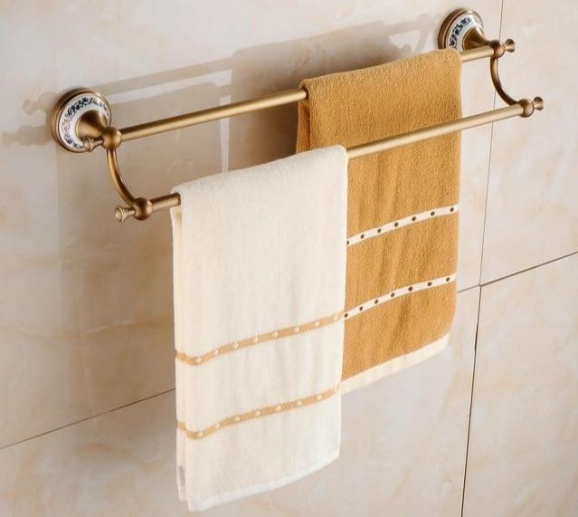 Juego de herrajes para baño de latón antiguo