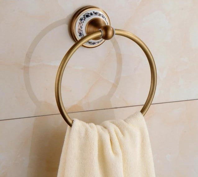 Juego de herrajes para baño de latón antiguo
