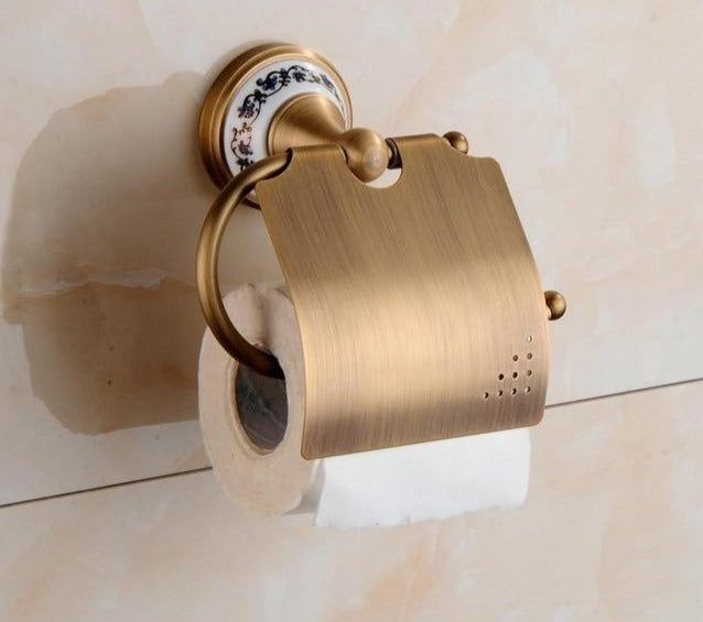 Juego de herrajes para baño de latón antiguo