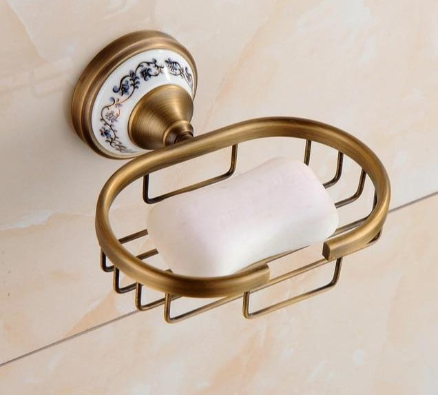 Juego de herrajes para baño de latón antiguo