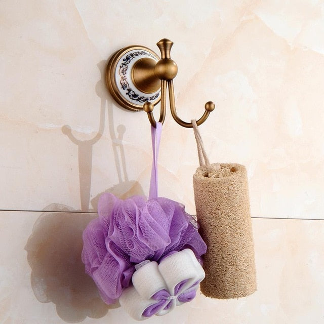 Juego de herrajes para baño de latón antiguo