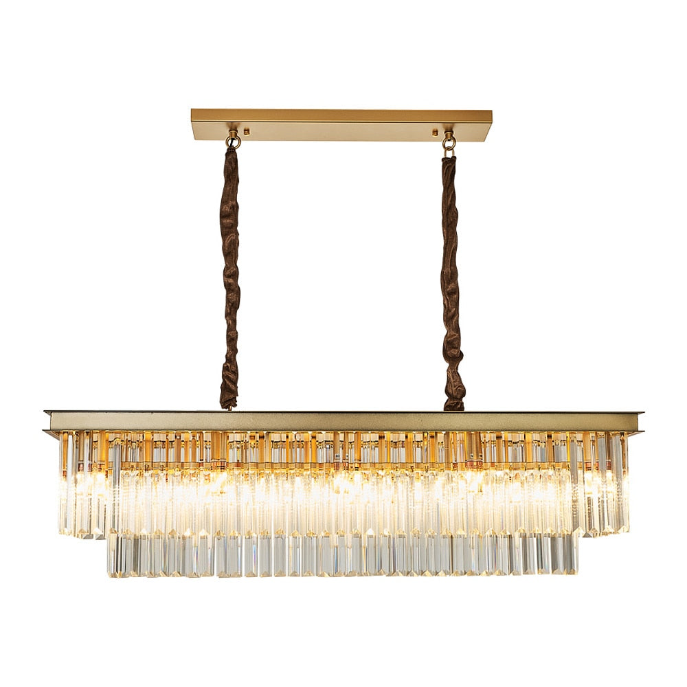 modern metal frame glass crystal chandelier