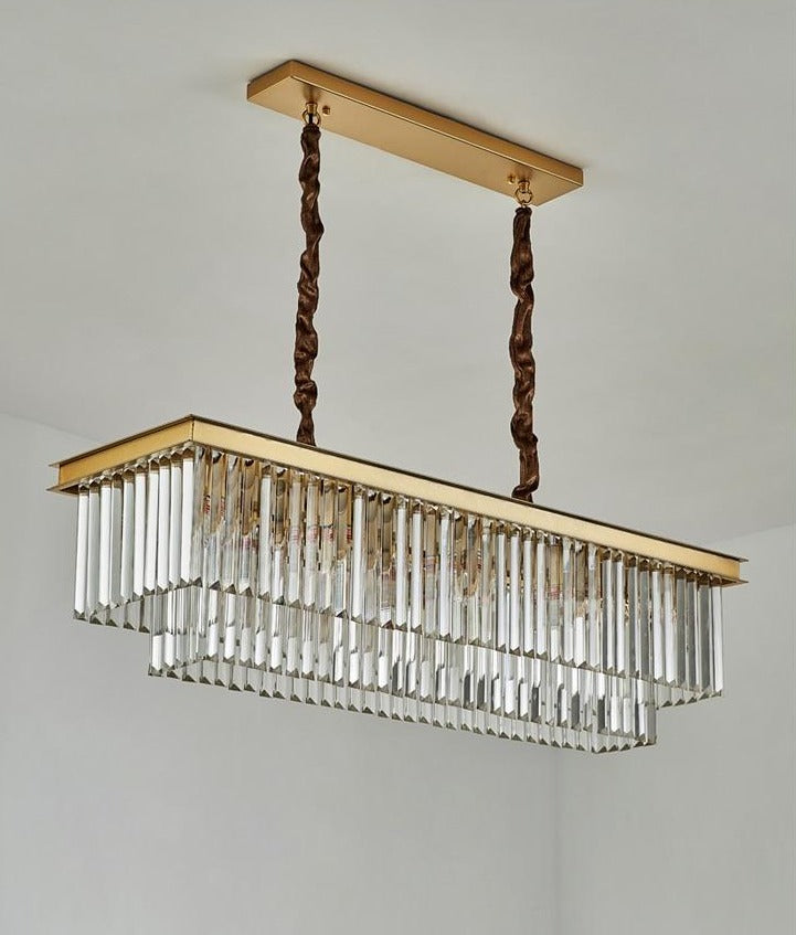 glass crystal chandelier in gold