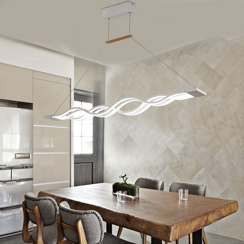 Modern LED curved chandelier