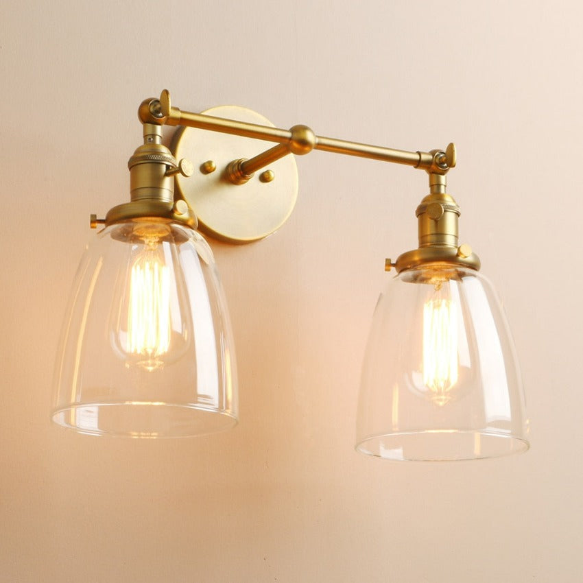 Brass Two-Bulb farmhouse wall light fixture