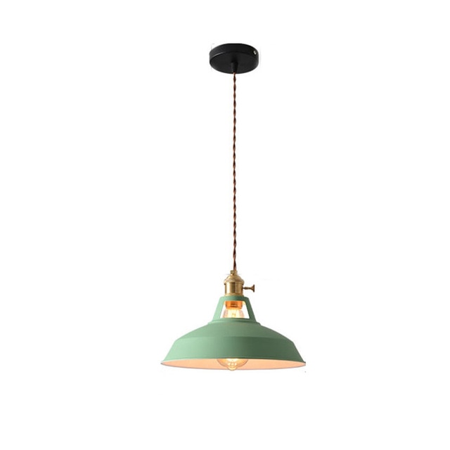 green colorful retro pendant lights