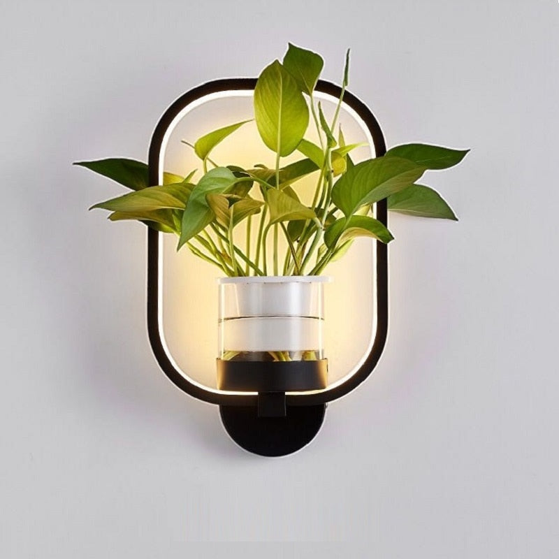 Aplique de pared con jardinera LED