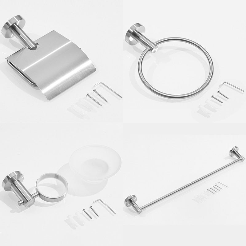 Juego de herrajes para baño de acero inoxidable