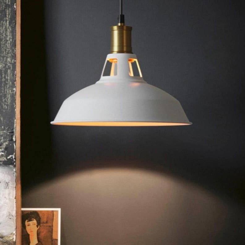White and Brass Hanging Pendant Lamp