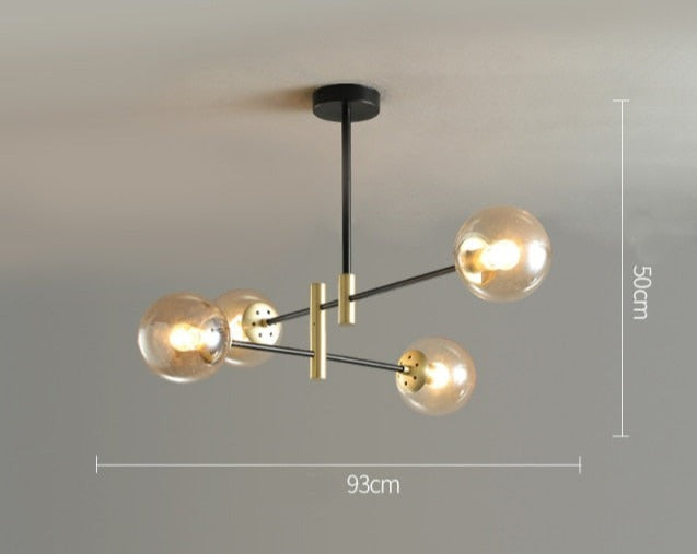 Felton - Lámpara de araña moderna de cristal con múltiples bombillas