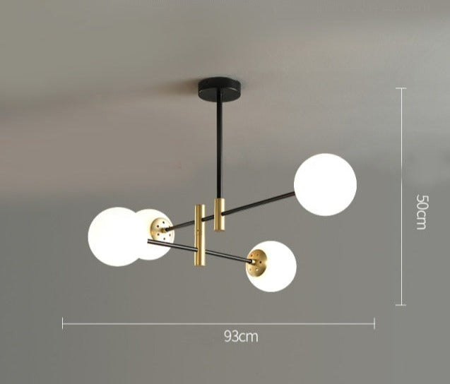 Felton - Lámpara de araña moderna de cristal con múltiples bombillas