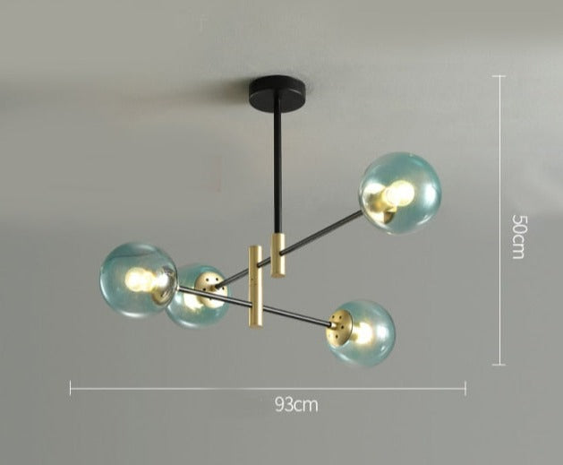 Felton - Lámpara de araña moderna de cristal con múltiples bombillas