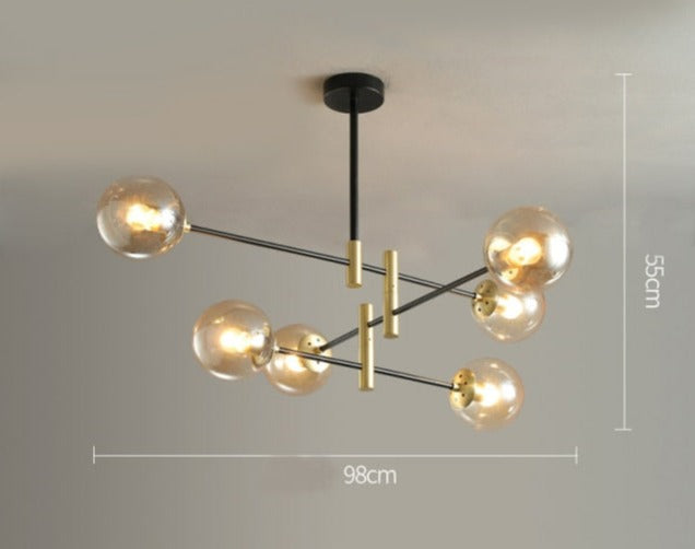 Felton - Lámpara de araña moderna de cristal con múltiples bombillas