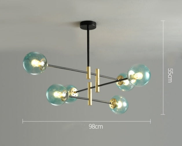 Felton - Lámpara de araña moderna de cristal con múltiples bombillas