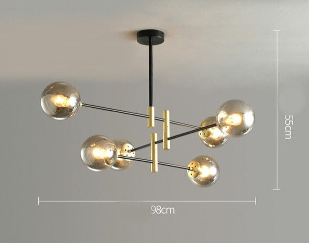 Felton - Lámpara de araña moderna de cristal con múltiples bombillas