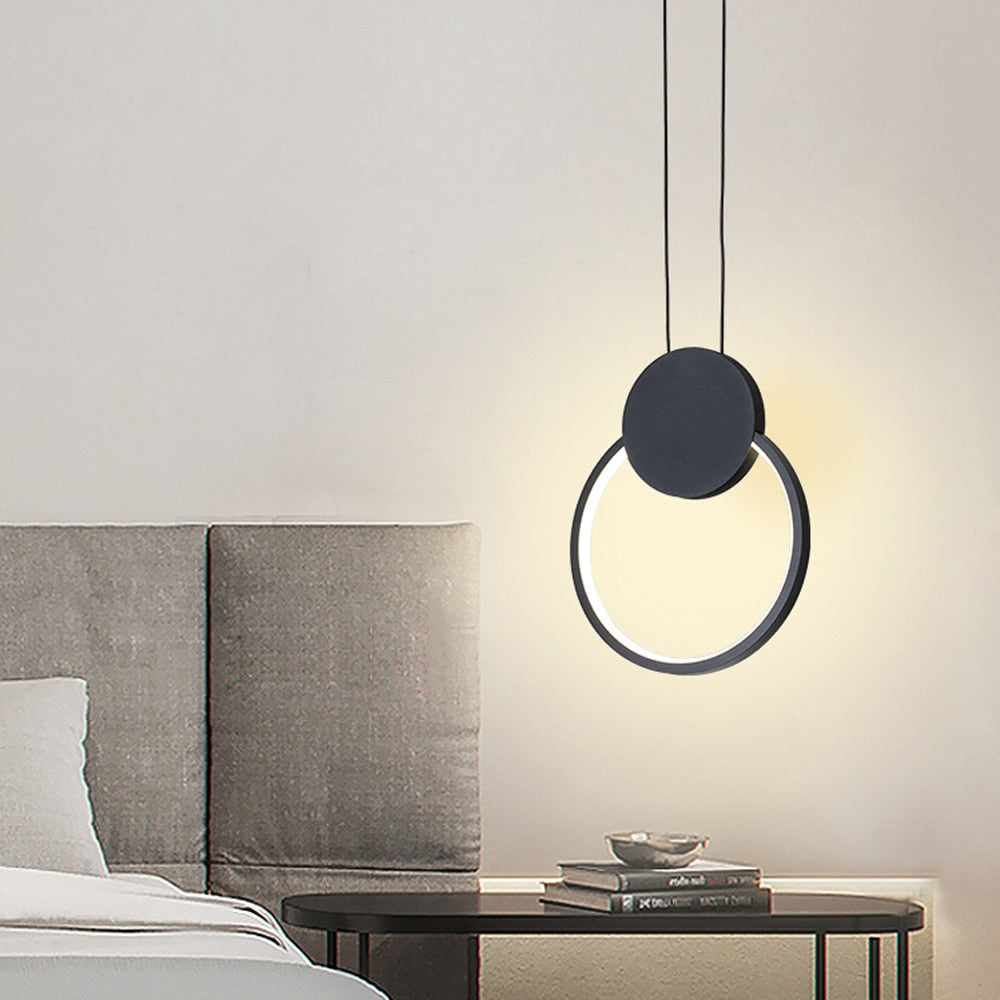 Luces colgantes de anillo LED modernas