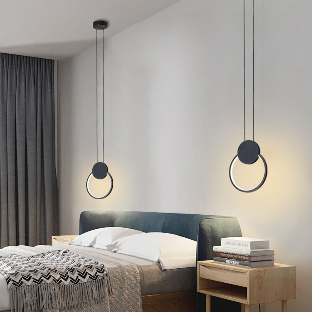 Luces colgantes de anillo LED modernas