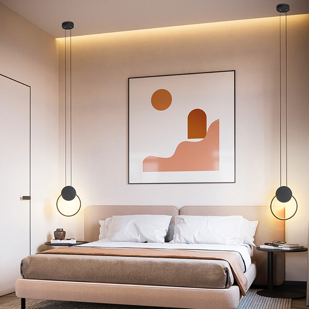 Luces colgantes de anillo LED modernas