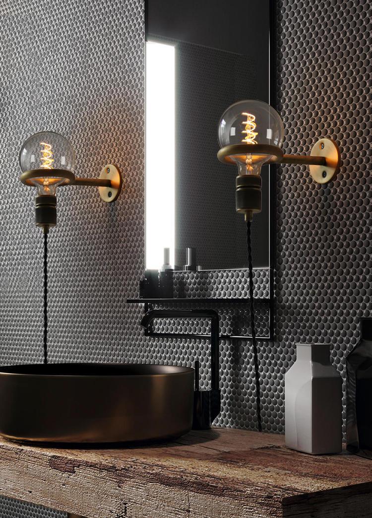 Lámpara de pared con anillo colgante vintage