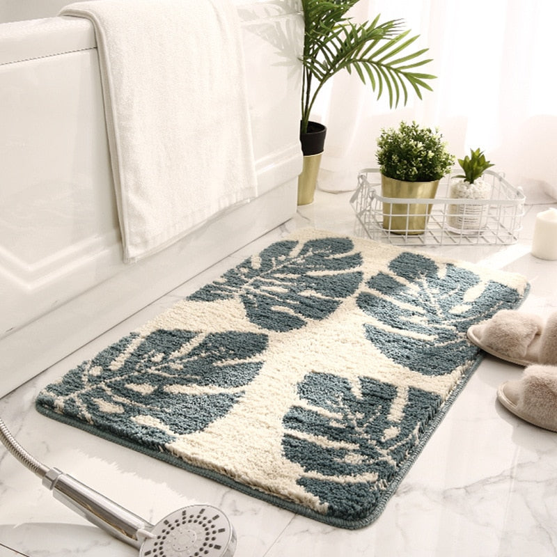 Alfombra de baño y suelo con diseño de selva tropical