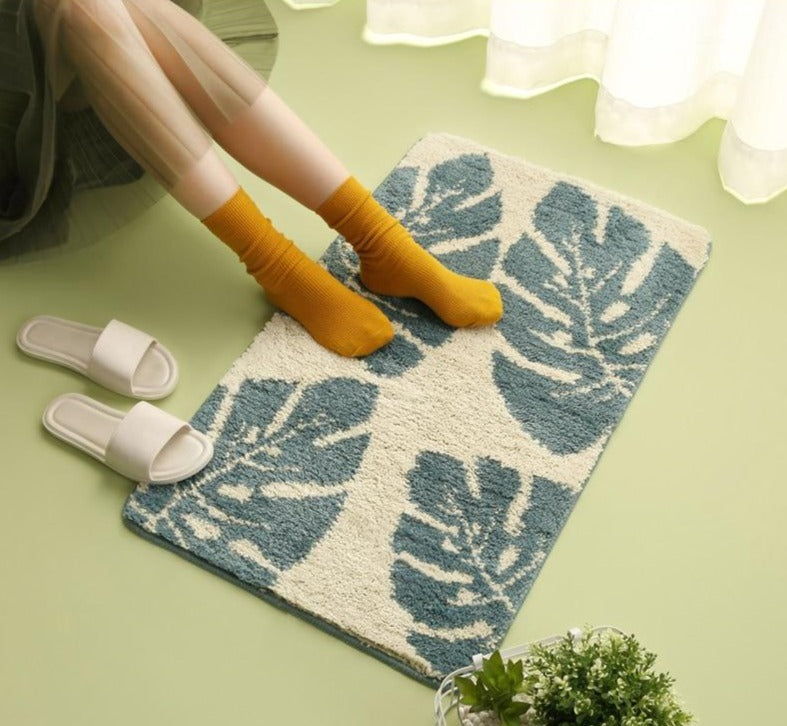 Alfombra de baño y suelo con diseño de selva tropical