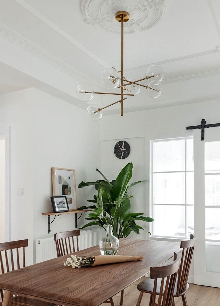Polished Brass Modern Chandelier