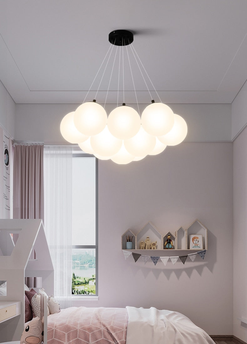 Dex - Lustre globe moderne en verre dépoli