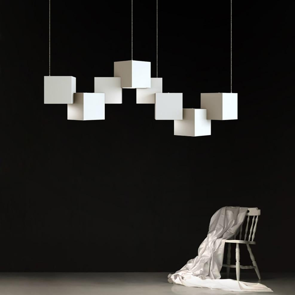 Lustre LED cubique moderne