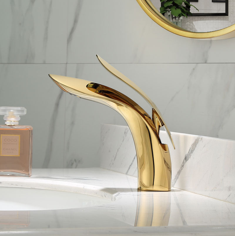 Designer gold bathroom faucet