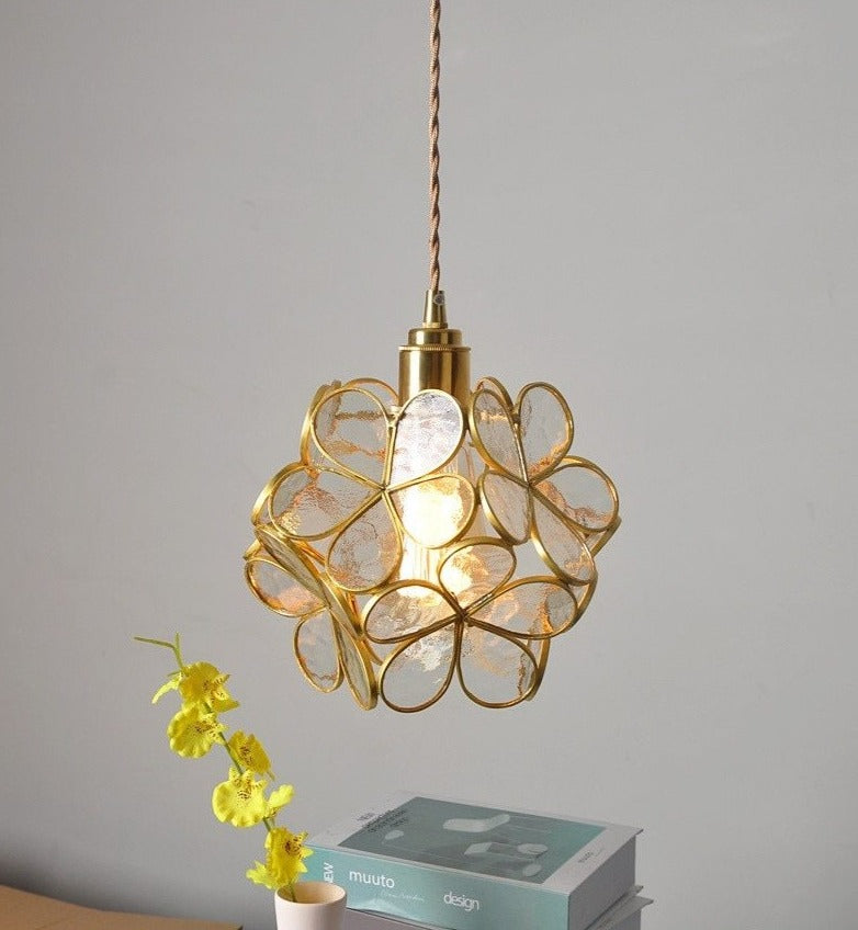 Transparent Glass Flower Pendant Lights