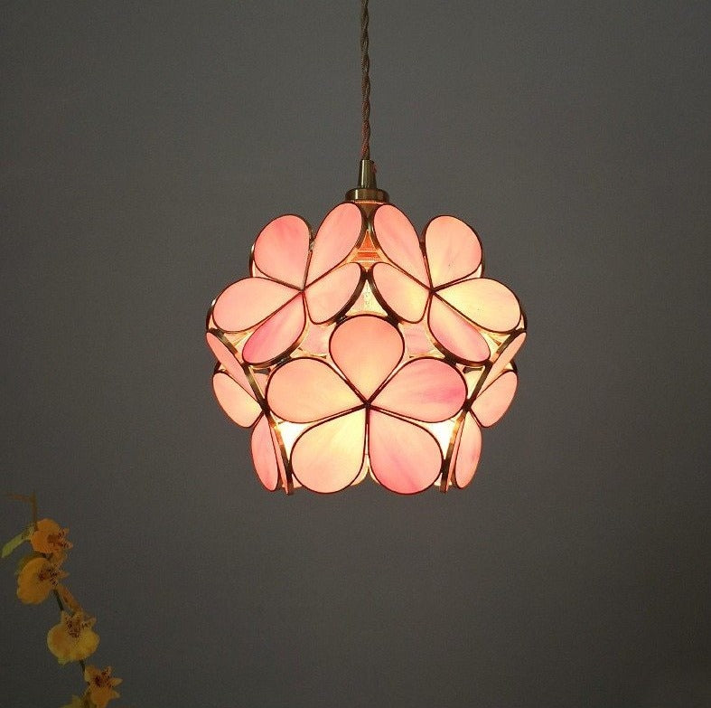 Rose Gold Glass Flower Pendant Lights
