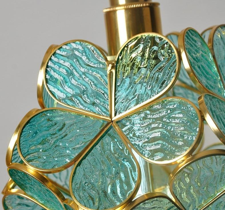 Suspension fleur en verre