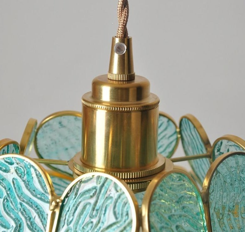 Suspension fleur en verre