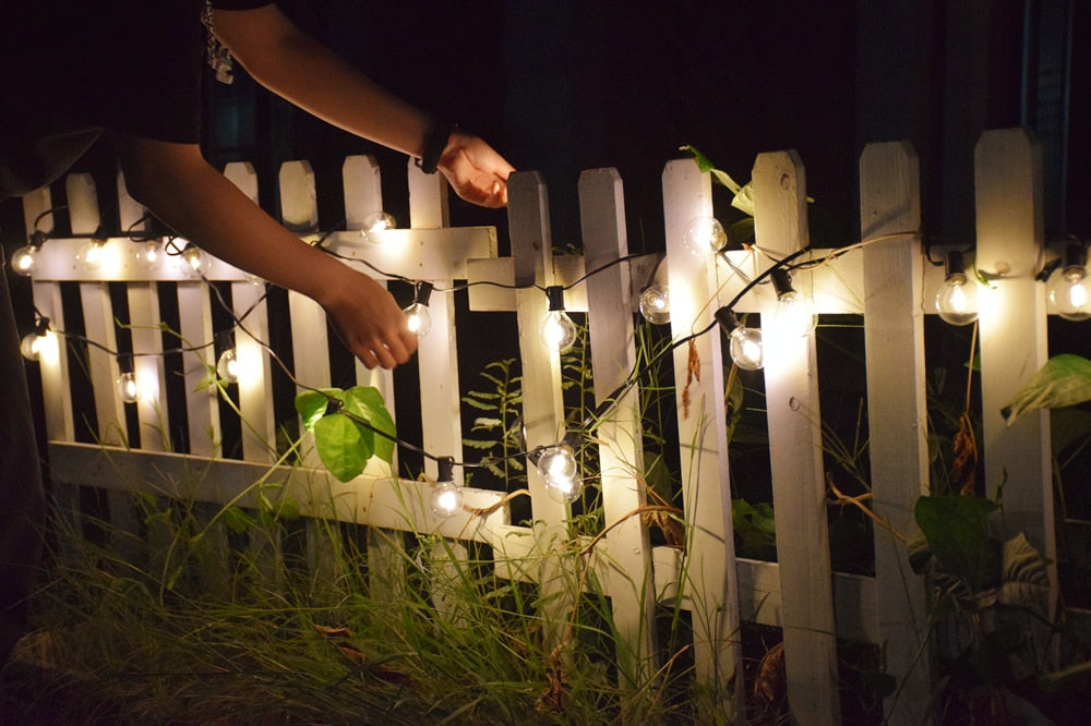 Guirlande lumineuse d'extérieur à ampoules en verre