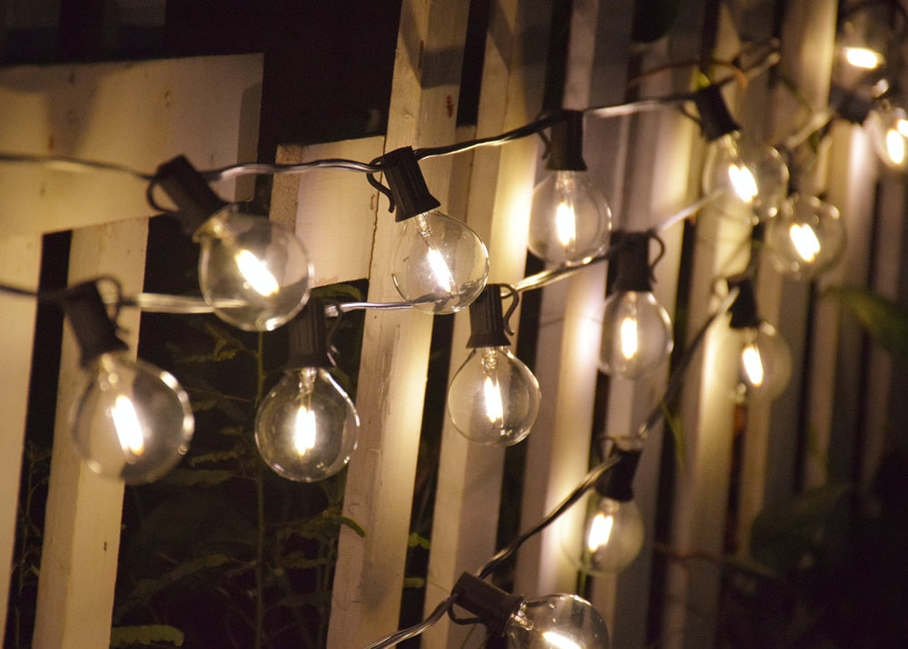 Guirlande lumineuse d'extérieur à ampoules en verre