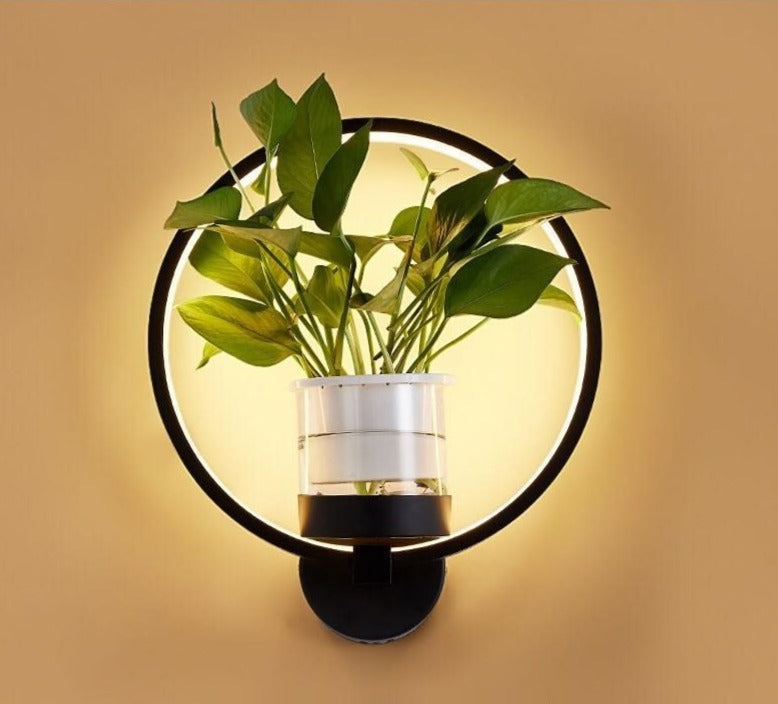 Aplique de pared con jardinera LED