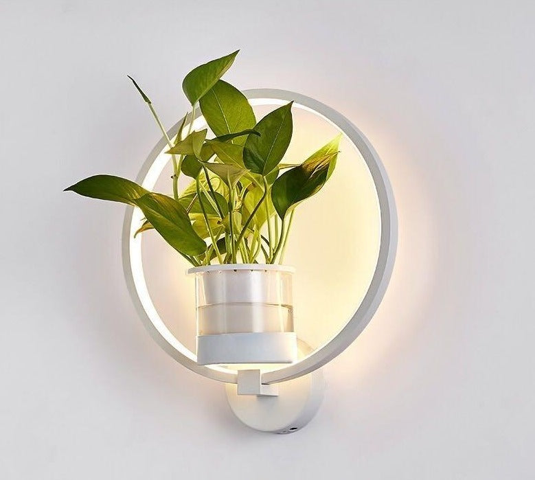 Aplique de pared con jardinera LED