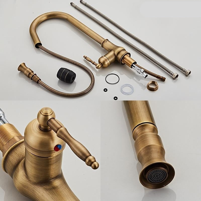 Grifo de cocina de bronce rústico con control táctil