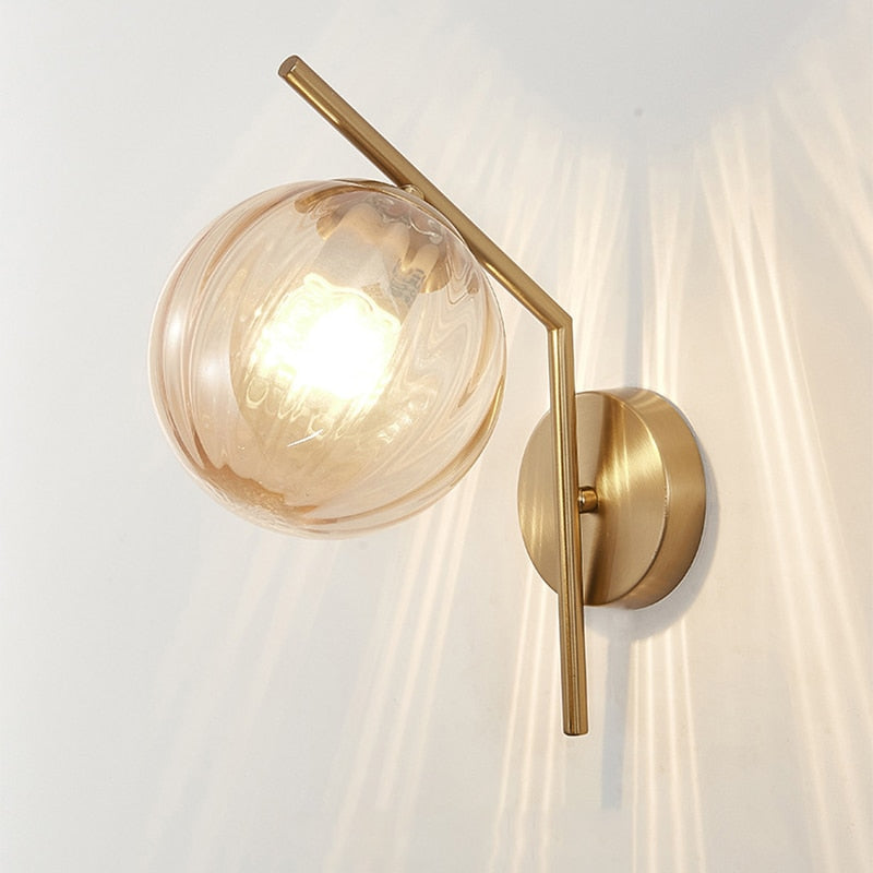 Faulkner - Aplique de pared moderno con globo de cristal