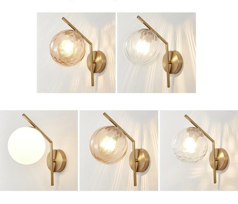 Faulkner - Aplique de pared moderno con globo de cristal