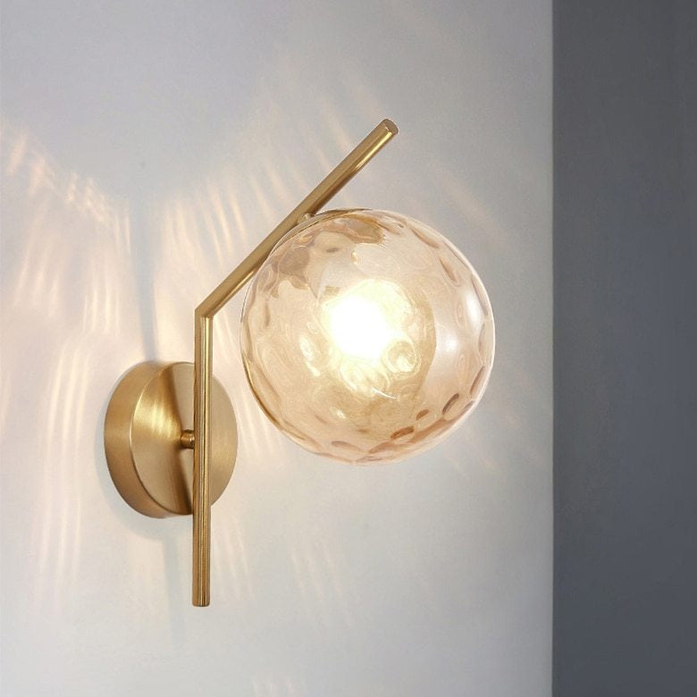 Faulkner - Aplique de pared moderno con globo de cristal