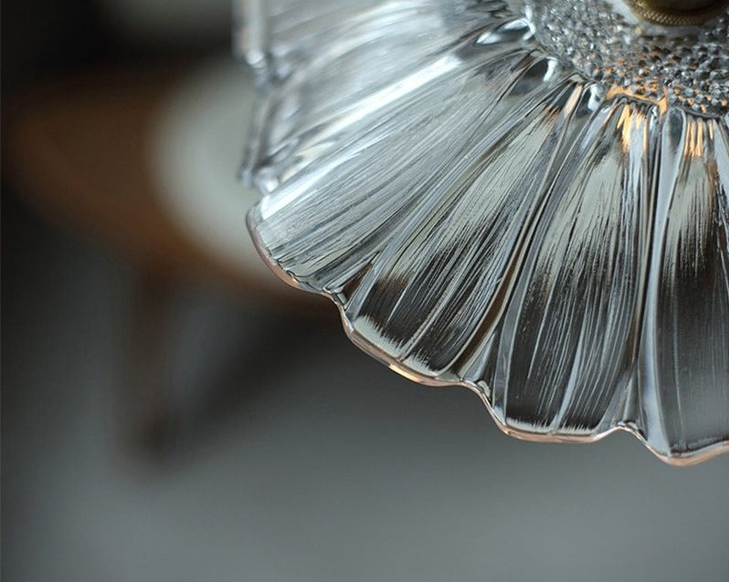 Lámparas colgantes de cristal japonés con diseño floral de color lila