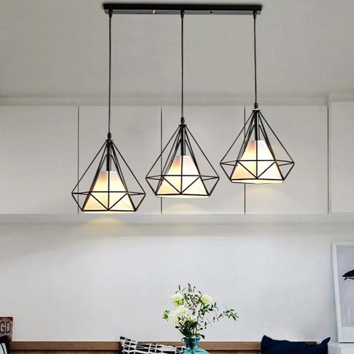 Vintage Wrought Iron Pendant Light Fixture