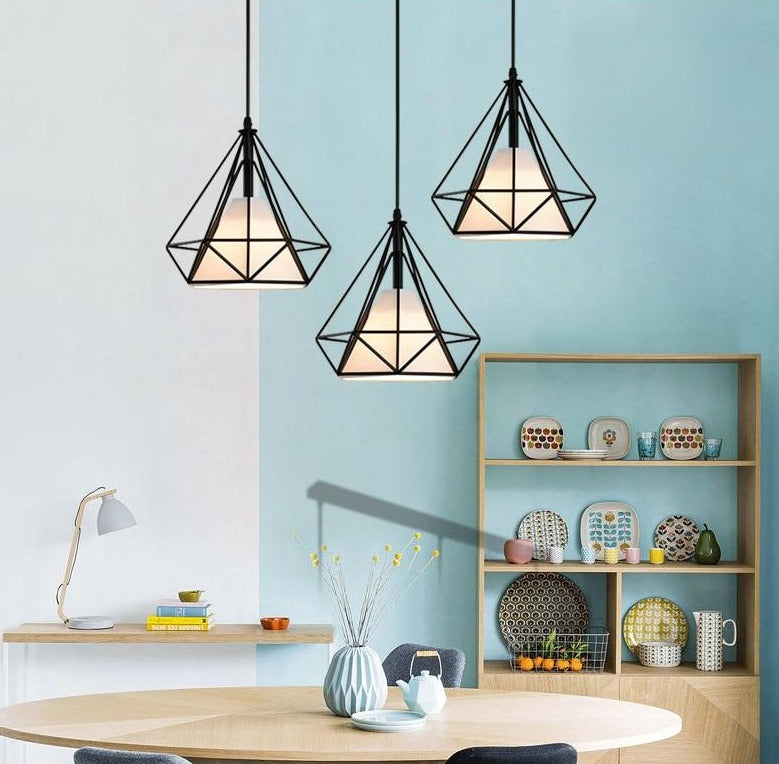 Vintage Wrought Iron Pendant Light Fixture